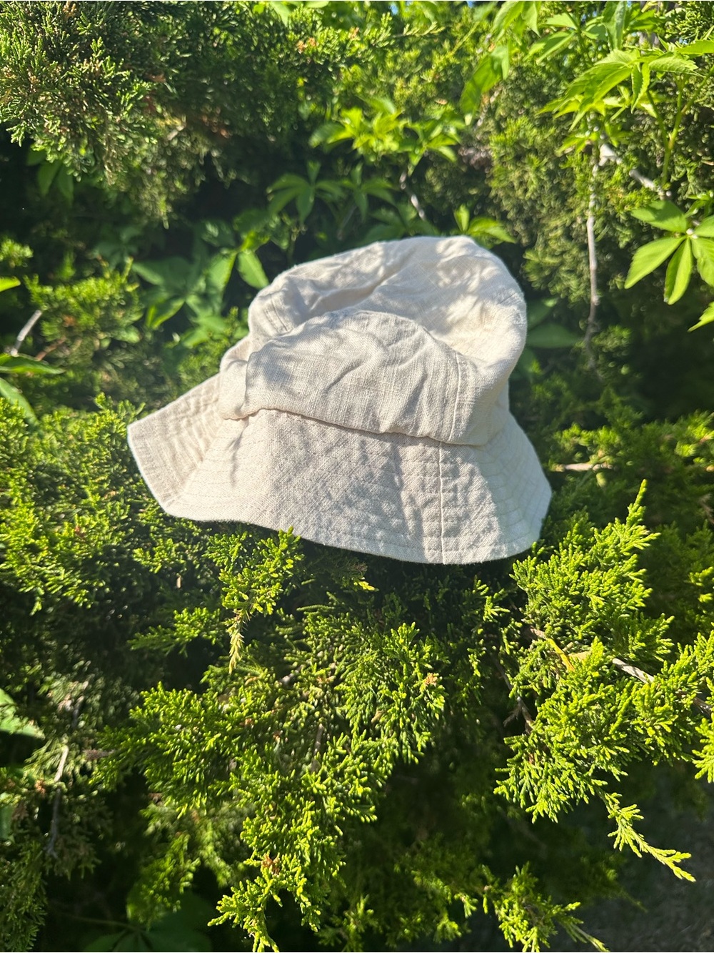 Textured Cream Quilted Bucket Hat